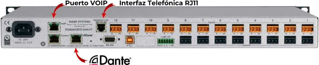 Tesira forte dante vt conexiones