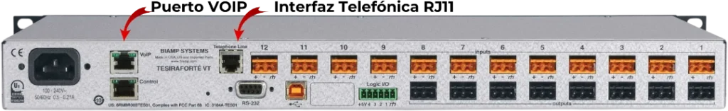 Tesira Forte VT conexiones